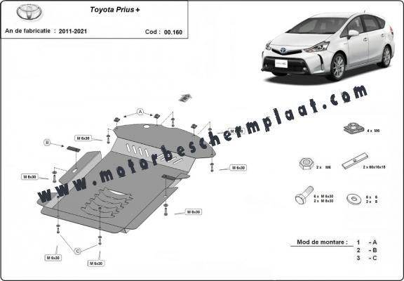 Katalysator/cat lock Beschermplaat voor Toyota Prius 3+