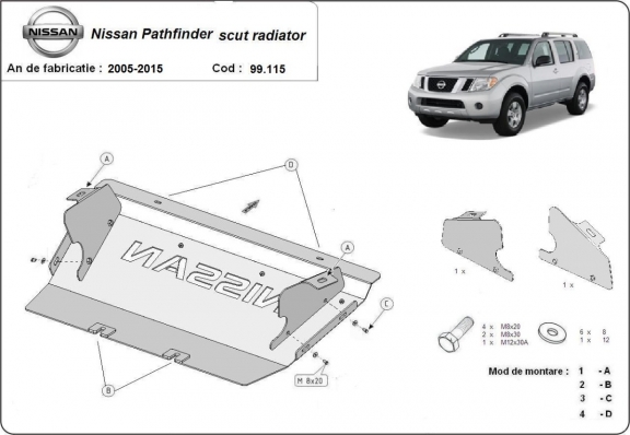 Radiator Beschermplaat voor Nissan Pathfinder