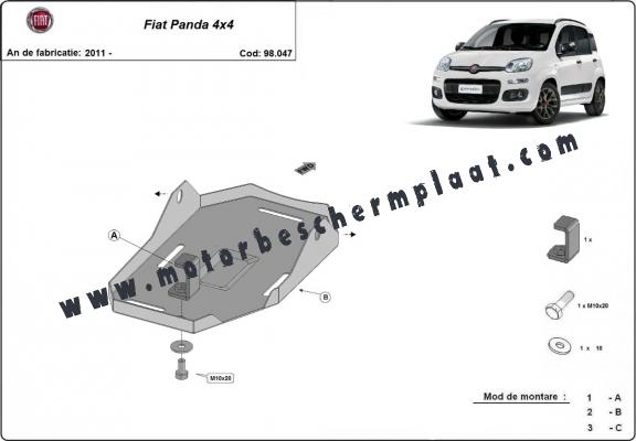Differentieel Beschermplaat voor Fiat Panda 4x4