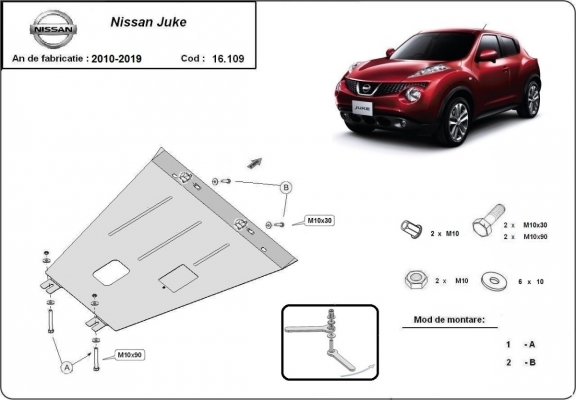 Motor, Versnellingsbak en Radiator Beschermplaat voor Nissan Juke