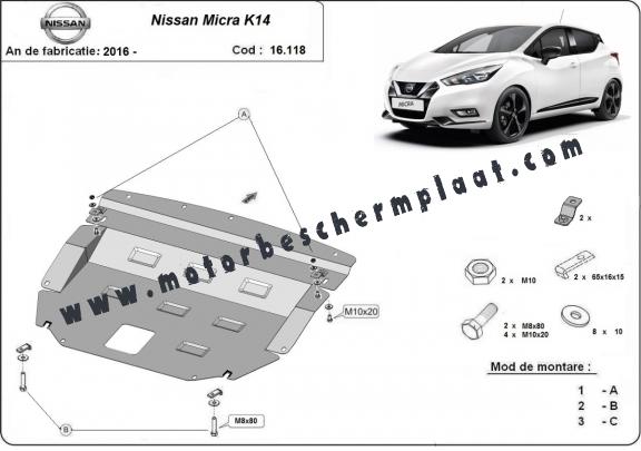 Motor Beschermplaat voor Nissan Micra