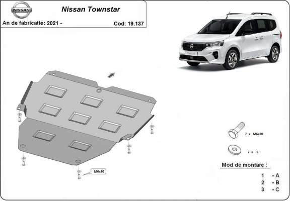 Motor, Versnellingsbak en Radiator Beschermplaat voor Nissan Townstar