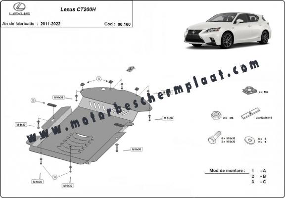 Katalysator/cat lock Beschermplaat voor Lexus CT200H