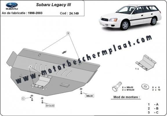 Motor, Versnellingsbak en Radiator Beschermplaat voor Subaru Legacy III