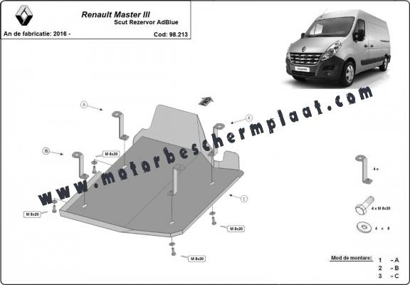 AdBlue tank Beschermplaat voor  Renault Master 3  - Model 1