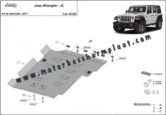 Versnellingsbak Beschermplaat voor Jeep Wrangler - JL