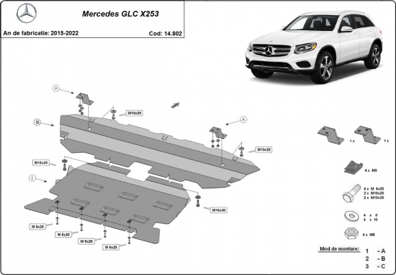 Motor Beschermplaat voor Mercedes GLC X253