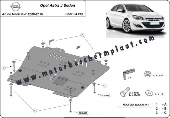 Motor, Versnellingsbak en Radiator Beschermplaat voor Opel Astra J Sedan