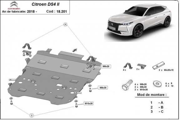 Motor en Versnellingsbak Beschermplaat voor Citroen DS4 II