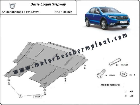 Motor en Versnellingsbak Beschermplaat voor Dacia Logan 2 Stepway