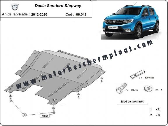 Motor en Versnellingsbak Beschermplaat voor Dacia Sandero 2 Stepway