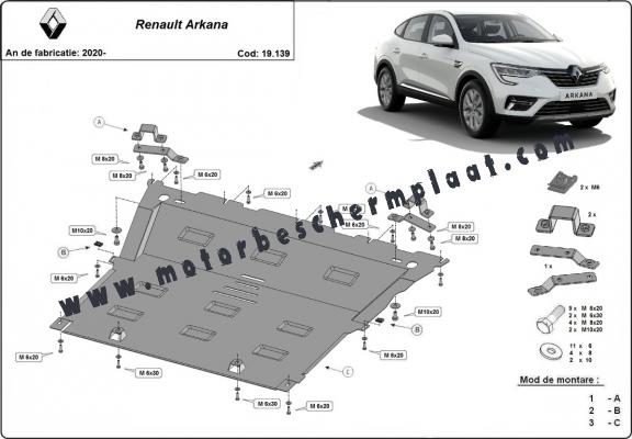 Motor en Versnellingsbak Beschermplaat voor Renault Arkana