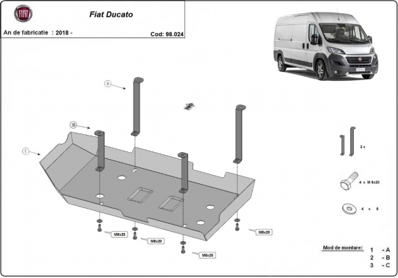 AdBlue tank Beschermplaat voor Fiat Ducato