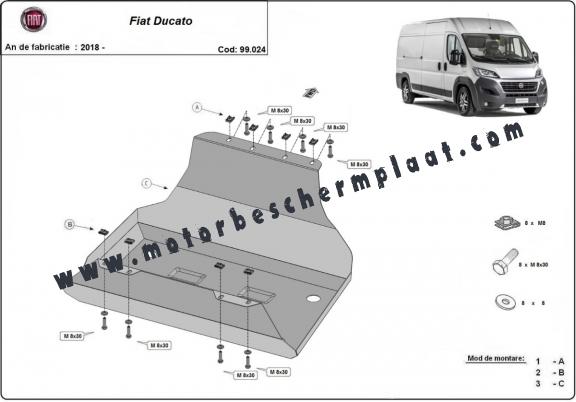 Brandstoftank Beschermplaat voor Fiat Ducato