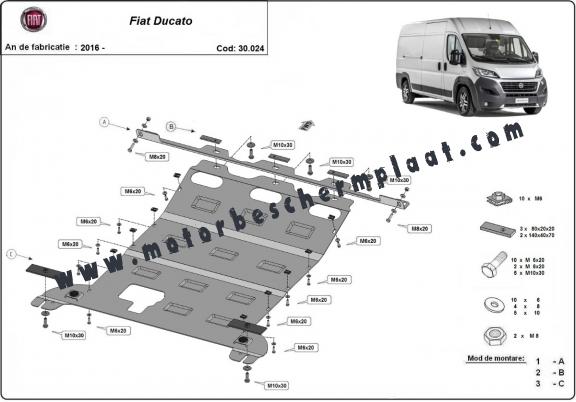 Motor, Versnellingsbak en Radiator Beschermplaat voor Fiat Ducato