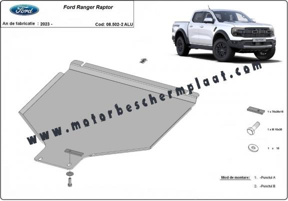 Versnellingsbak aluminium  Beschermplaat voor Ford Ranger Raptor