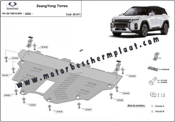 Motor en Radiator Beschermplaat voor Ssangyong Torres