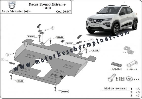 Motor en Versnellingsbak Beschermplaat voor Dacia Spring Extreme