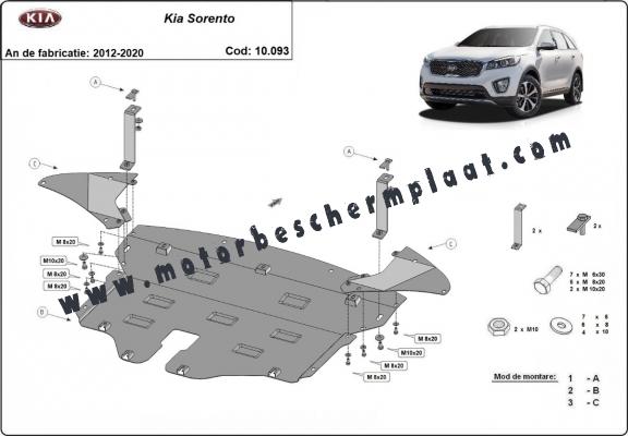 Motor en Versnellingsbak Beschermplaat voor Kia Sorento