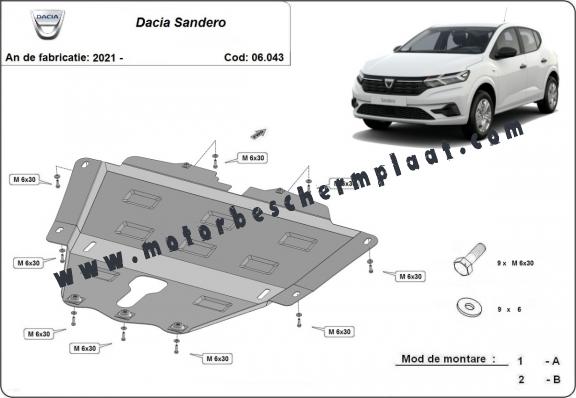 Motor en Versnellingsbak Beschermplaat voor Dacia Sandero 3