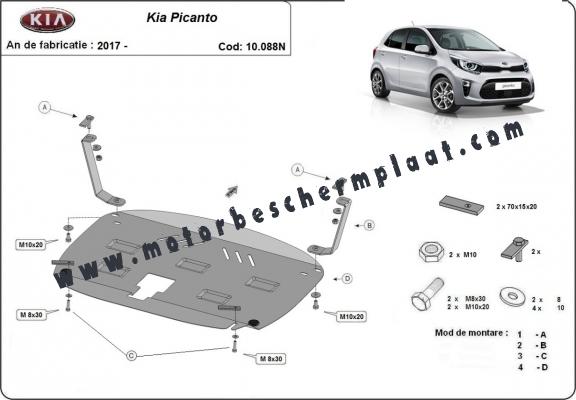 Motor en Versnellingsbak Beschermplaat voor Kia Picanto