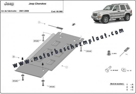 Versnellingsbak Beschermplaat voor Jeep Cherokee - KJ