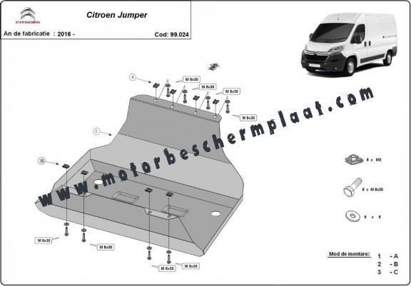 Brandstoftank Beschermplaat voor Citroen Jumper