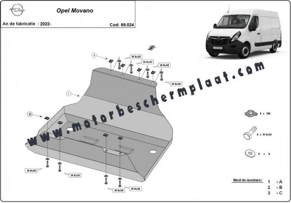 Brandstoftank Beschermplaat voor Opel Movano