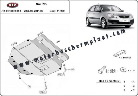 Motor en Versnellingsbak Beschermplaat voor Kia Rio 2