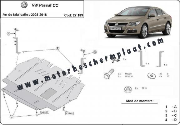 Motor, Versnellingsbak en Radiator Beschermplaat voor VW Passat CC