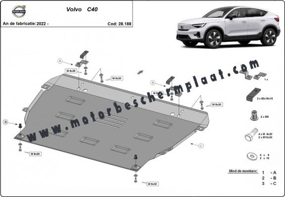 Motor, Versnellingsbak en Radiator Beschermplaat voor Volvo C40