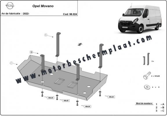 AdBlue tank Beschermplaat voor Opel Movano
