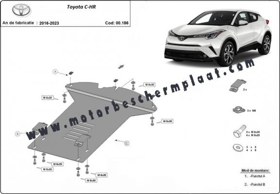 Katalysator/cat lock Beschermplaat voor Toyota C-HR