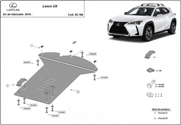 Katalysator/cat lock Beschermplaat voor Lexus UX