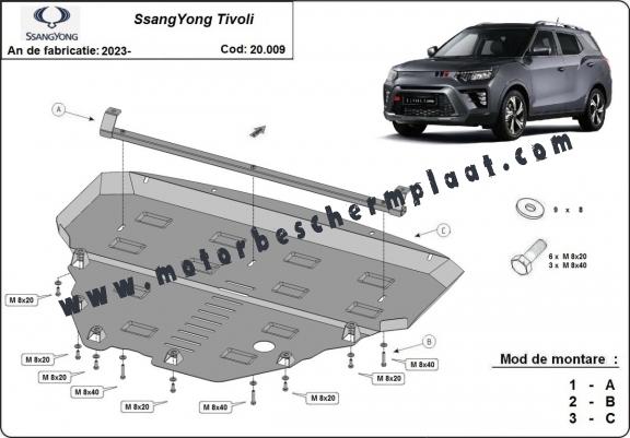 Motor en Radiator Beschermplaat voor SsangYong Tivoli