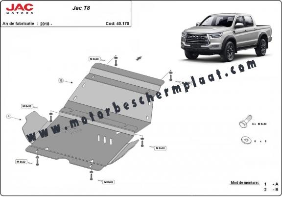 Motor en Radiator Beschermplaat voor Jac T8