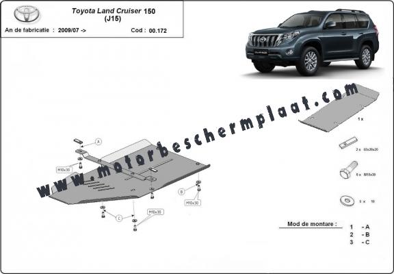 Versnellingsbak aluminium  Beschermplaat voor Toyota Land Cruiser 150