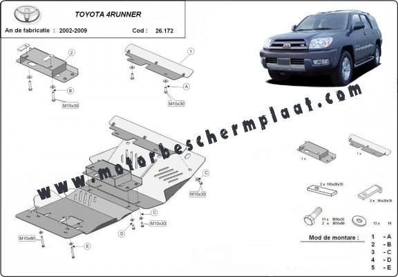 Motor  Beschermplaat voor Toyota 4Runner- Aluminium