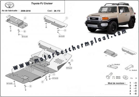 Motor  Beschermplaat voor FJ Cruiser - Aluminium