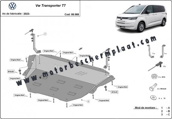 Motor, Versnellingsbak en Radiator Beschermplaat voor Volkswagen Transporter T7 Van