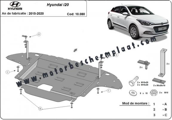 Motor, Versnellingsbak en Radiator Beschermplaat voor Hyundai i20