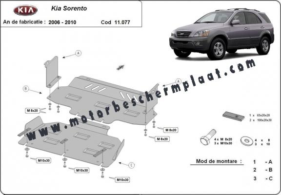 Motor en Radiator Beschermplaat voor Kia Sorento