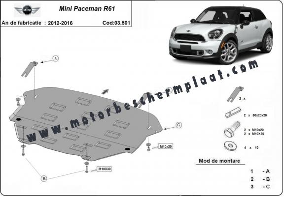 Motor en Versnellingsbak Beschermplaat voor Mini Paceman R61