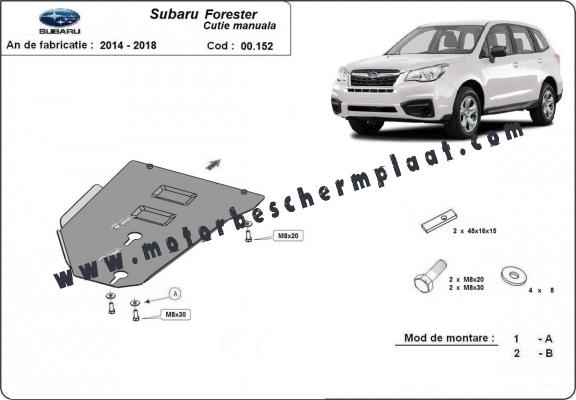 Versnellingsbak Beschermplaat voor Subaru Forester 4 - manuelle