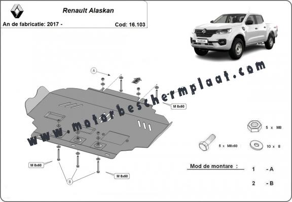 Motor Beschermplaat voor Renault Alaskan