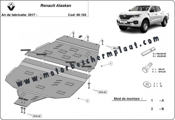 Versnellingsbak Beschermplaat voor Renault Alaskan