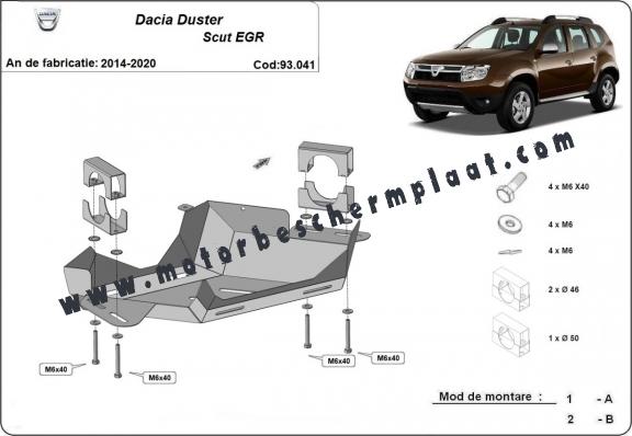 EGR-klep Beschermplaat voor Dacia Duster