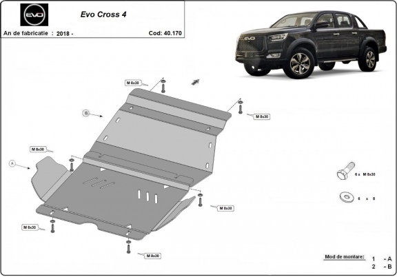Motor en Radiator Beschermplaat voor Evo Cross 4