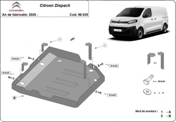 AdBlue tank Beschermplaat voor Citroen Dispatch