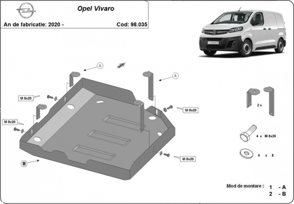 AdBlue tank Beschermplaat voor Opel Vivaro C 